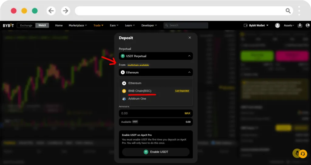 deposit from bnb chain
