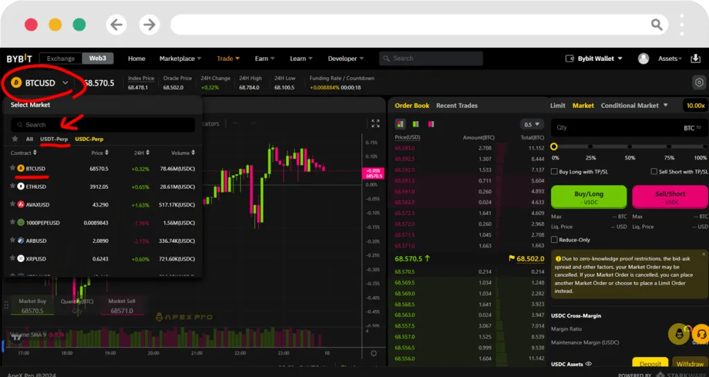 apex usdc to usdt